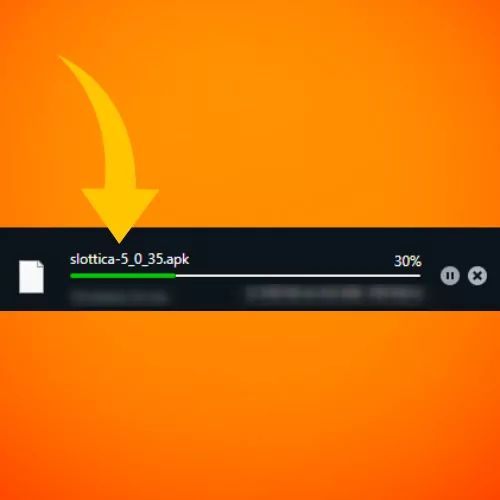 Espera a que se descargue el archivo APK de Slottica